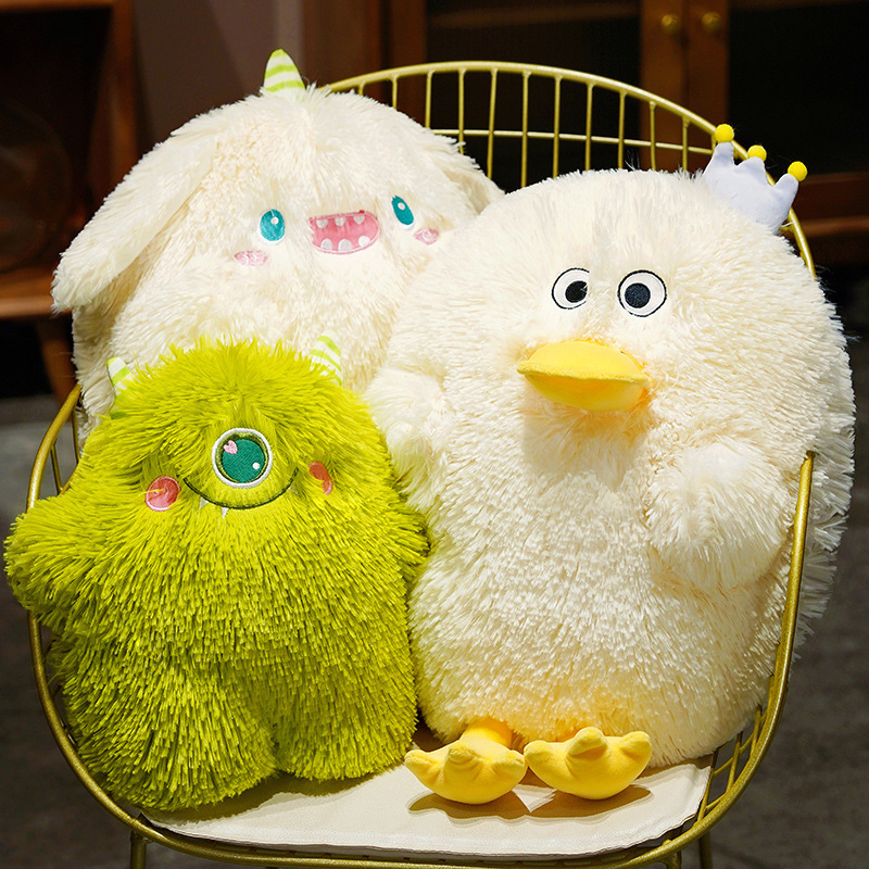 超火爆正版搞怪大眼仔小怪兽毛绒玩具睡觉抱枕长毛玩偶节日礼物