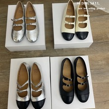 法式小众粗跟单鞋黑色小皮鞋春夏季韩版设计感浅口玛丽珍鞋女鞋子