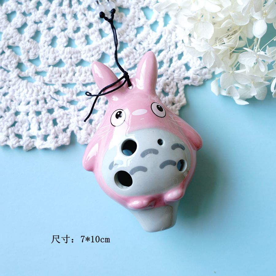 新款可爱6孔卡通龙猫陶笛夜市地摊景区货源 小号陶笛厂家直销