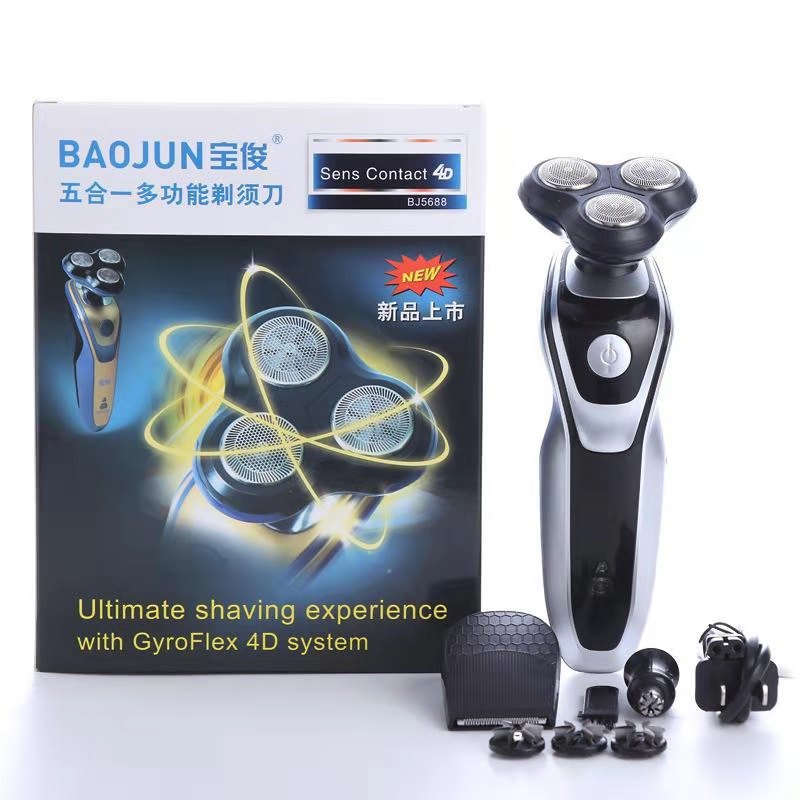 Baojun 5688 Multi-Function Electric Shaver Three in One Three Cutter Head Shaver Nose Hair Trimmer Blade Hair Clipper