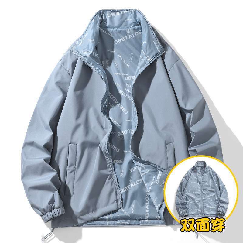 Fall New Jacket Men's Double-Sided Waterproof Windbreaker Youth Fashion Outdoor Sports and Casual Overalls Tide