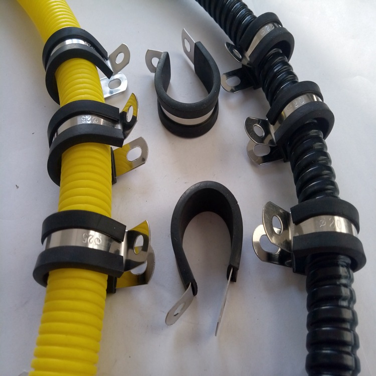 半包胶金属软管夹连胶条卡箍福莱通品牌