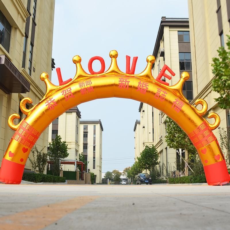 皇冠拱形门新款模金色气气拱门气拱门婚礼庆典婚庆门彩虹门充结婚