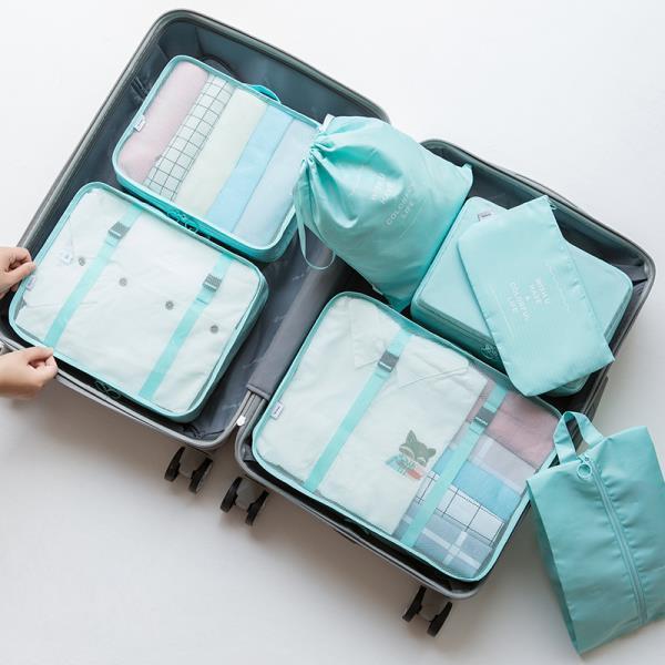 Travel Seven-Piece Buggy Bag Clothes Finishing Packing Bag Travel Luggage Clothing Underwear Storage Bag Wholesale