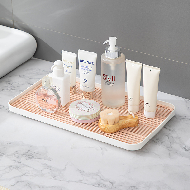 Bathroom Bathroom Table Storage Box Plastic Household Draining Tray Desktop Wash Basin Toothbrush Cup Holder Tray