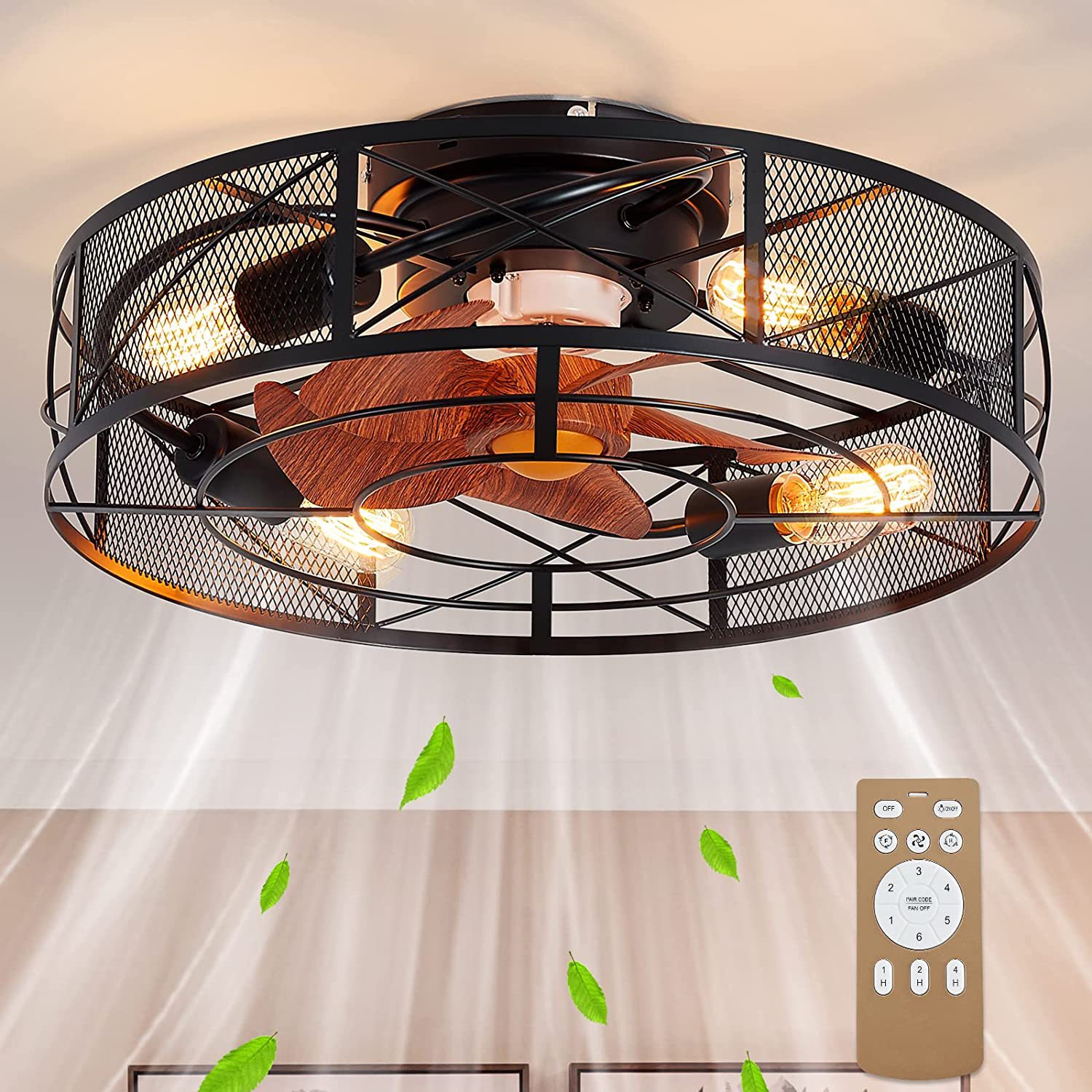 Amazon New Wind Ceiling Fan Lights Nordic Restaurant American Retro Low Floor Ceiling Fan Chandelier