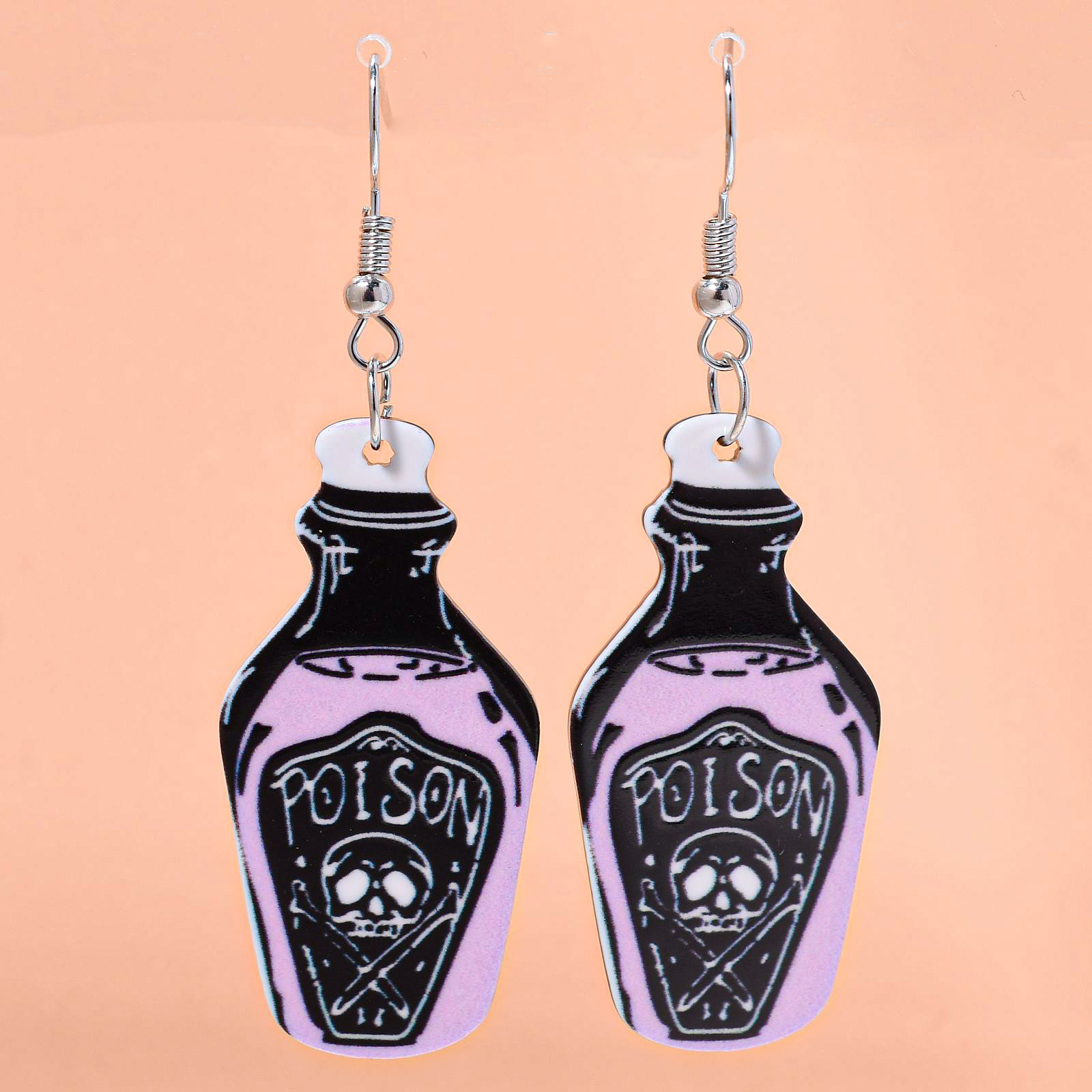 cross-border temu amazon wish new product list halloween women‘s earrings skull poison bottle earrings jewelry
