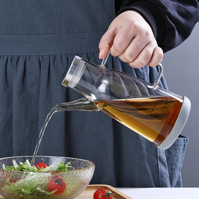 现货销售高硼硅玻璃装油壶户外家用计量调味壶酱油醋瓶玻璃油罐