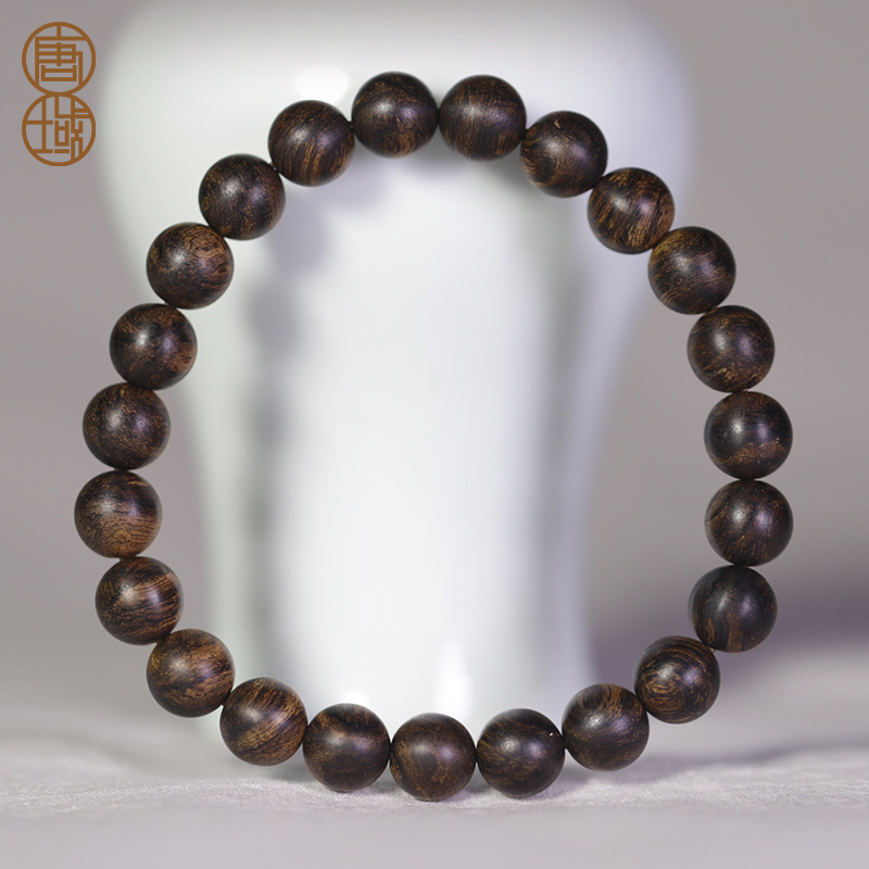 黑奇楠沉香手串男佛珠手链黑油老料清凉香韵檀香木念珠女-阿里巴巴