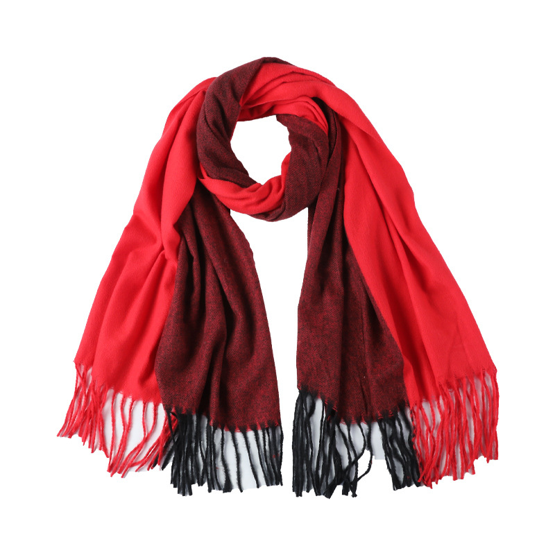 Autumn and Winter British Style Plaid Scarf All-Matching Long Women's Thickened Warm Bristle Tassel Artificial Cashmere Scarf Shawl