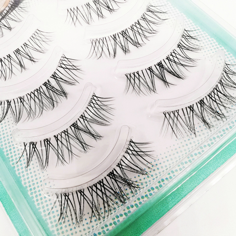 Gm07 Five Pairs of Sharpened False Eyelashes Sheer Root Japanese False Eyelashes Bridal Makeup Natural Realistic Nude Makeup Eyelash