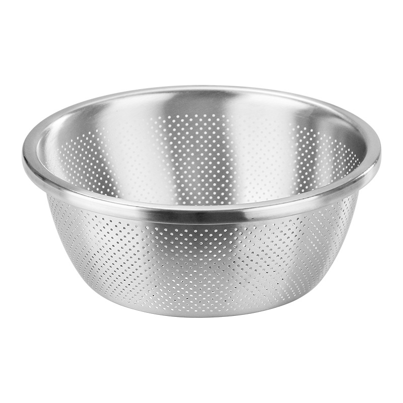 Factory Direct Stainless Steel Basin Kitchen Stainless Steel and Basin Reverse Side Seasoning Tank Vegetable Washing and Draining Rice Washing Basket Wholesale