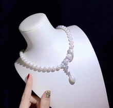 淡水珍珠项链8-9mm近圆强光微瑕珍珠项饰首饰女
