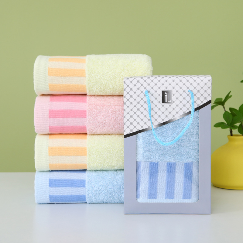 工厂全棉毛巾批发吸水洗脸纯棉毛巾礼盒套装定 制logo广告礼品毛