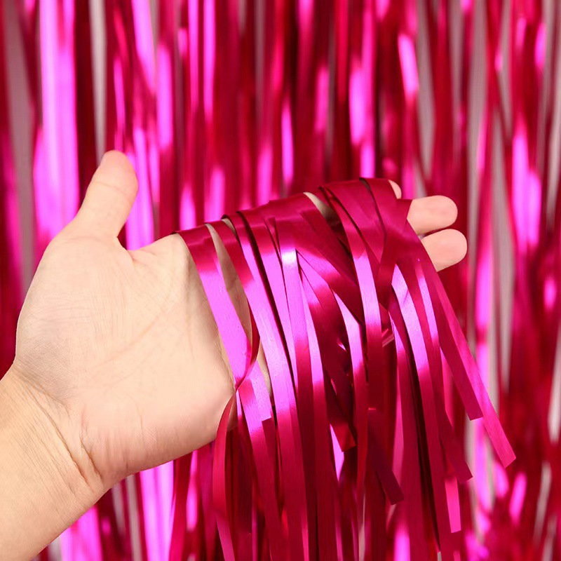 Matte Tinsel Curtain Birthday Party Gathering Stage Background Decoration Scene Layout Balloon Curtain Matching