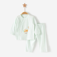宝宝睡衣夏季薄款纯棉无骨男童女童内衣套装长袖婴儿空调服儿童装