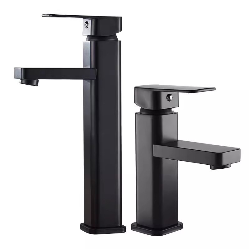 Black Basin Hot and Cold Faucet Counter Basin Heightened Faucet Bathroom Wash Basin Wash Basin Faucet Wholesale Water Tap