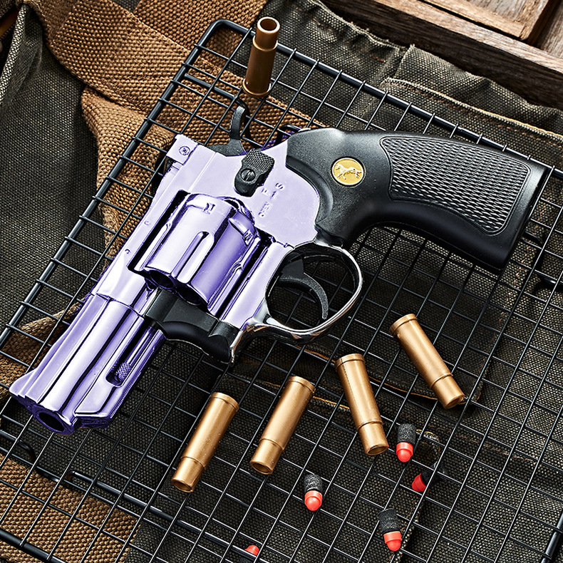 左轮手玩具软弹枪仿真合金金属成人357模型zp5男孩儿童抛壳软蛋抢