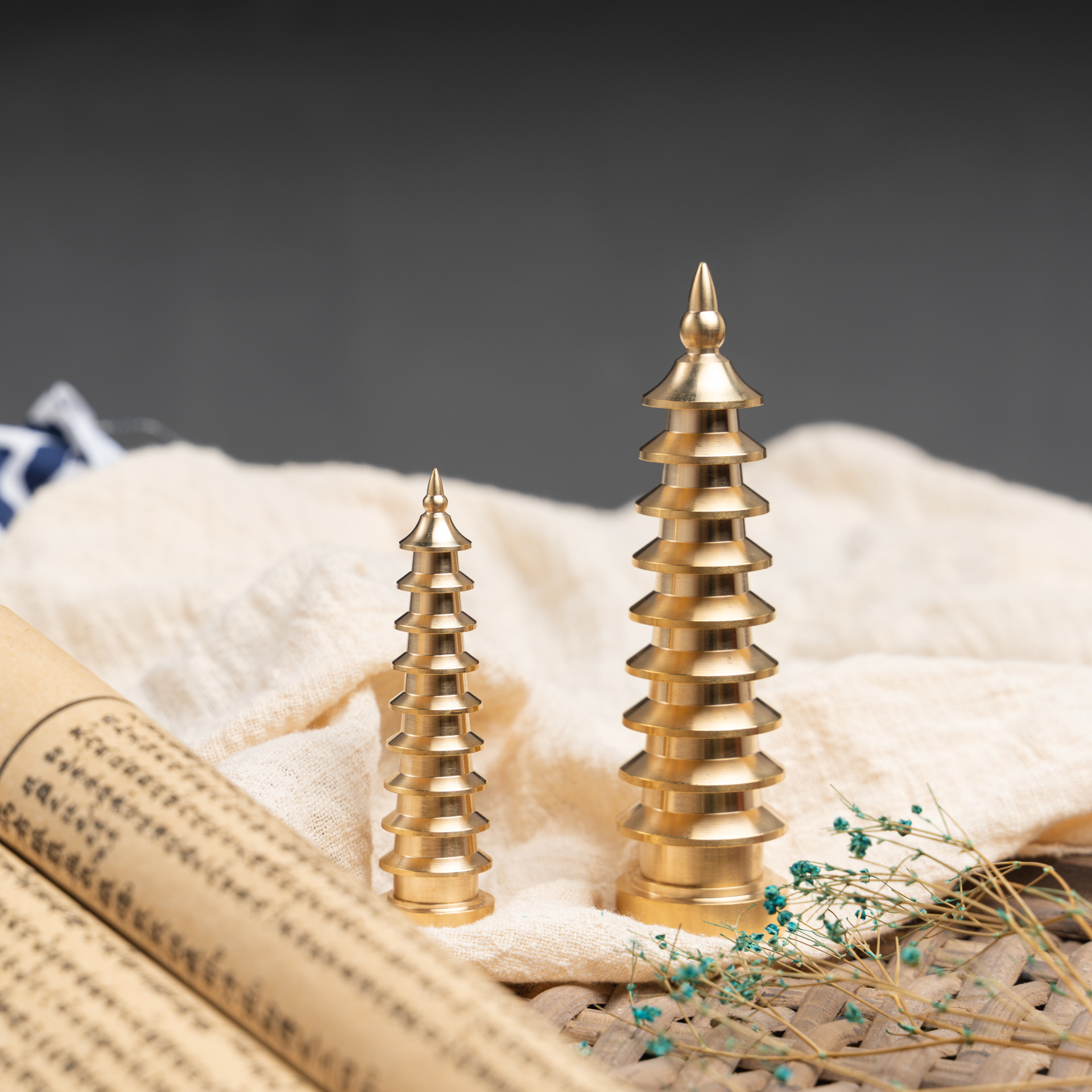 黄铜文昌塔摆件九层宝塔办公室书房装饰品地摊货源助学创意礼品