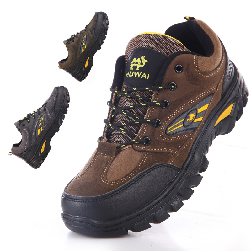 Autumn and Winter Hiking Shoes Men's Outdoor Shoes Leisure Tourist Shoes Non-Slip Wear-Resistant Work Shoes Wild Jogging Shoes Lace-up