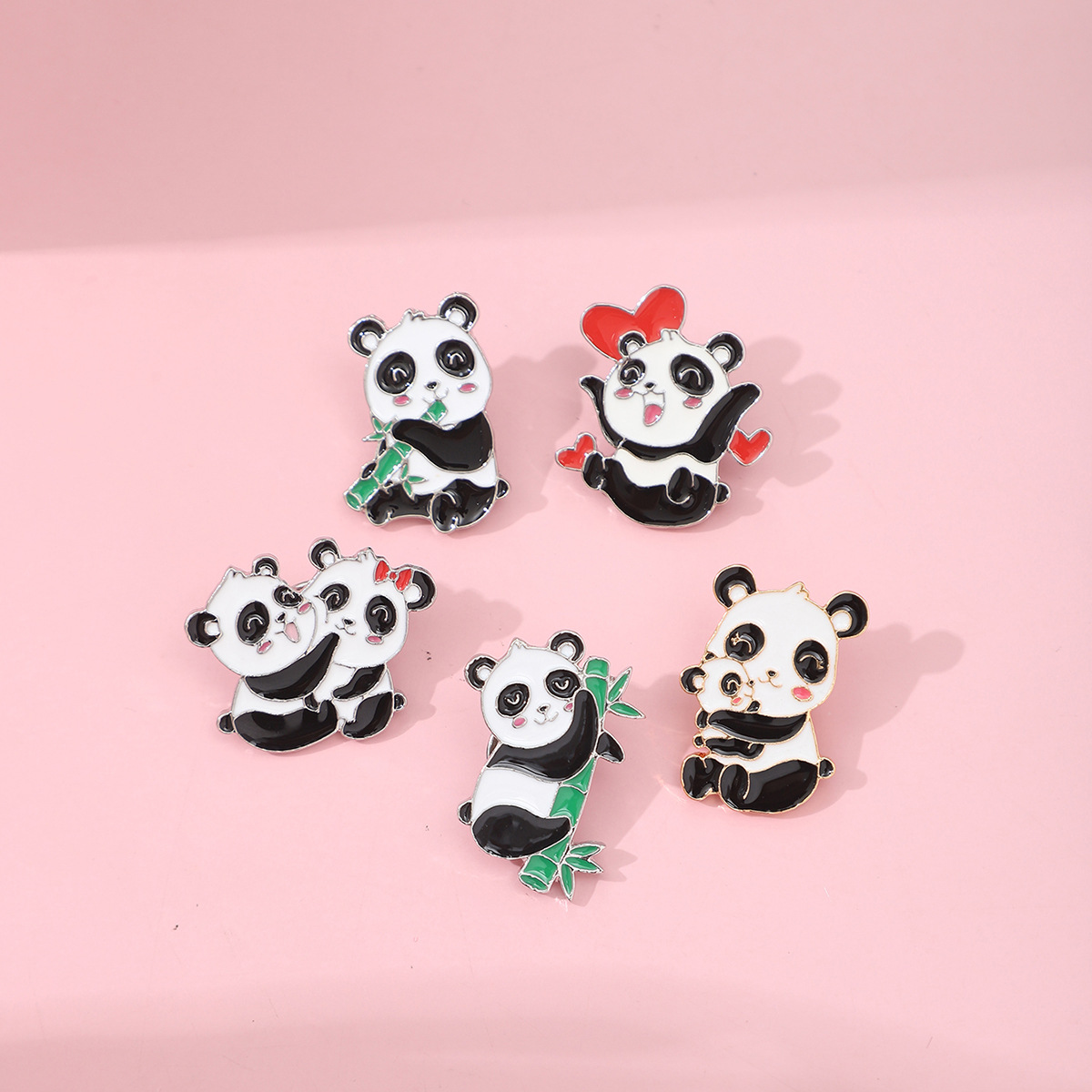 中国风可爱瞌睡小熊猫胸针 滴油日系徽章 竹子熊学生衣服包包装饰