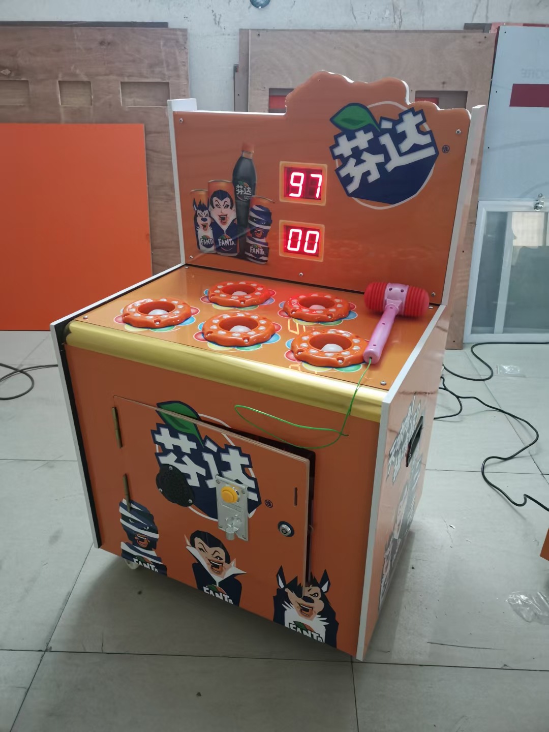 网红新款商用投币扫码儿童敲击双人打地鼠游戏机亲子互动益智娱乐