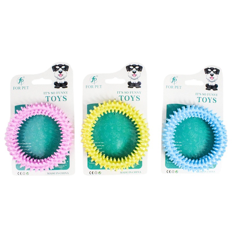 Macaron Color Series Bite-Resistant Dog Thorn Ring Tooth Cleaning TPR Dog Interactive Toy Pet Toy