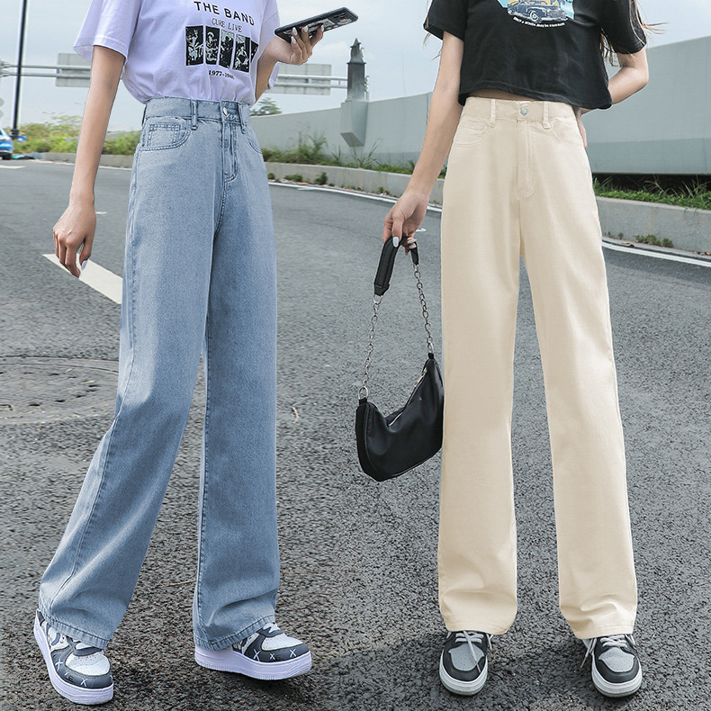 885 Wide Leg Jeans Women's High Waist Spring and Autumn New Straight Loose Drooping Mop Trousers