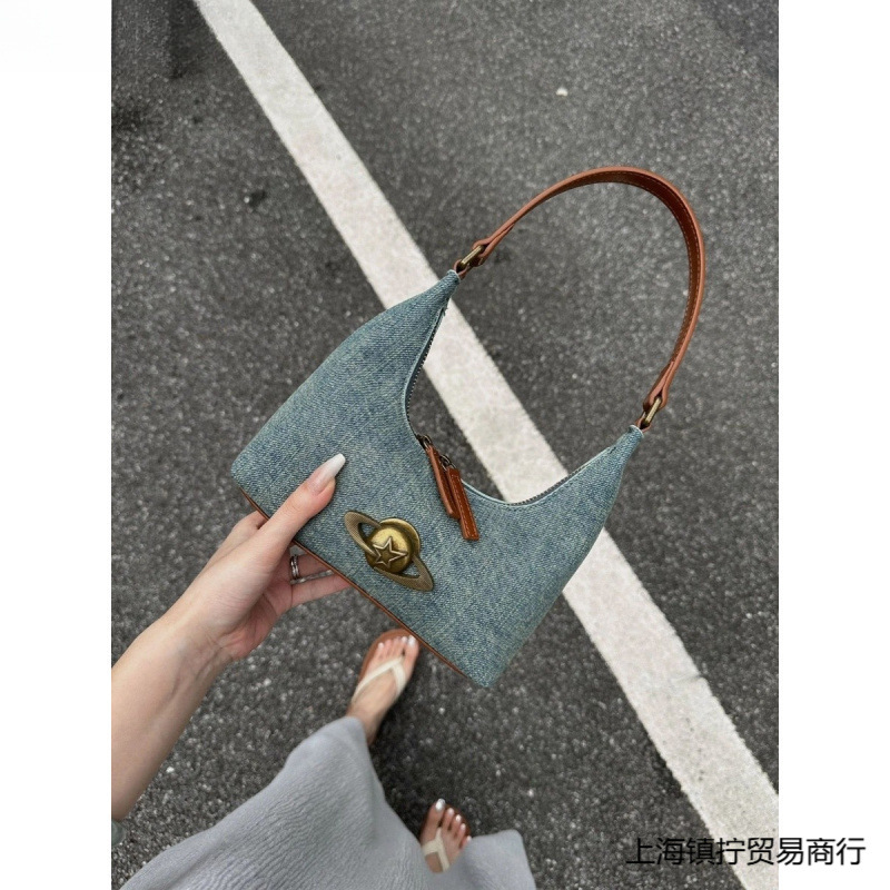 2025新款小众复古牛仔腋下包高级感百搭单肩包通勤时尚手提包包女