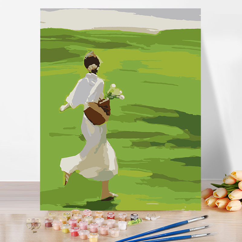 背影女孩数字油画diy油画手绘填色油彩丙烯淘宝抖音货源厂家批发