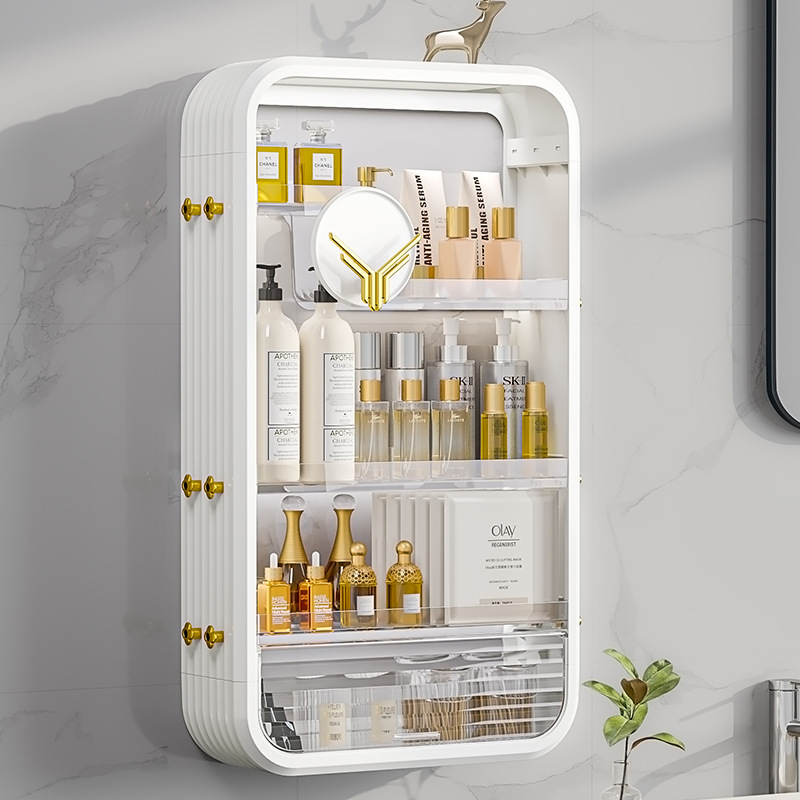 Cosmetic Shelf Kitchen Bathroom Wall-Mounted Storage Rack Cabinet Bedroom Bathroom Perfume Collection