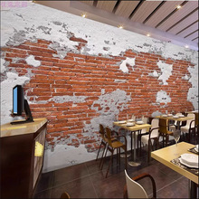复古红砖怀旧水泥墙纸工业风loft壁画酒吧网咖密室逃脱餐厅3d壁纸