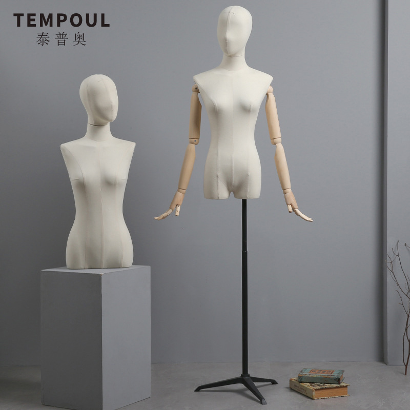 Korean Style Collarbone Women's Clothing Mannequin Women's Half-Length Mannequin Window Display Stand Full Body Clothing Store Mannequin