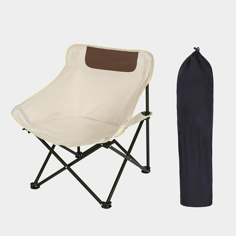 Best-Seller on Douyin Outdoor Exquisite Camping Folding Chair Portable Backrest Stool Lazy Moon Chair