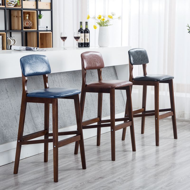 Solid Wood Bar Stool Northern European Retro Bar Stool Coffee Shop Leisure Creative Bar Stool American Home High Stool