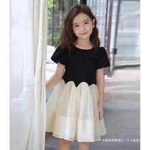 女童公主连衣裙夏季2024新款韩版洋气小女孩短袖生日礼服裙子法式