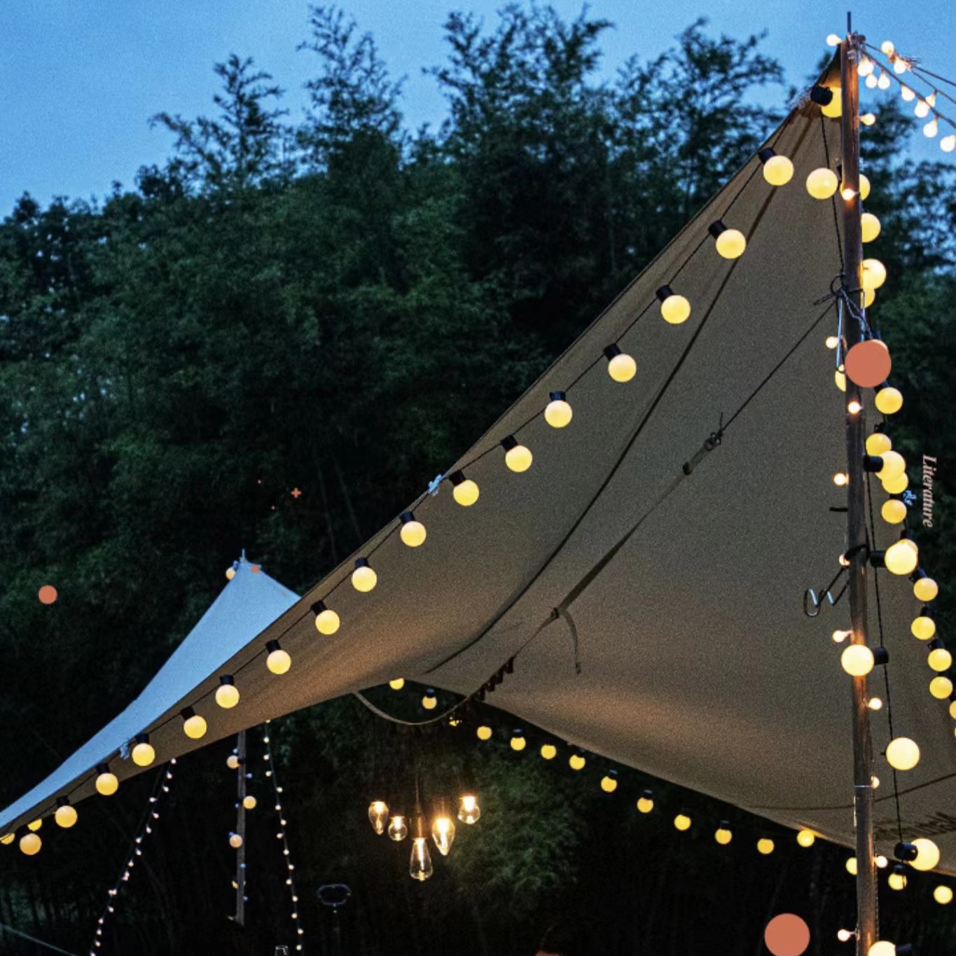 户外露营氛围灯圆球灯串帐篷天幕装饰灯婚庆led彩灯闪灯串灯灯泡