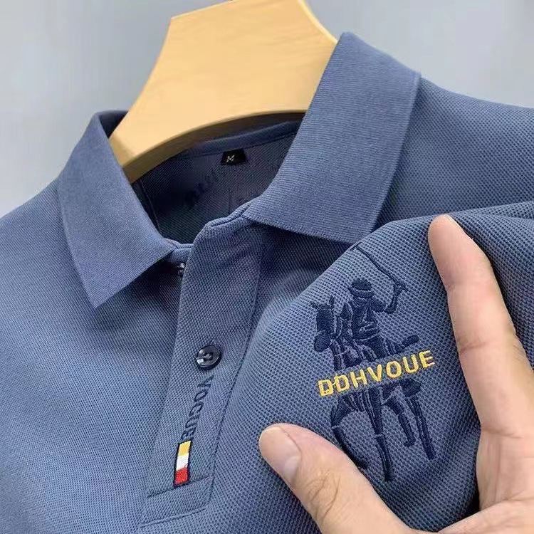 林制作 秋季正品保罗男士长袖t恤刺绣外贸原单纯棉polo衫翻领宽松