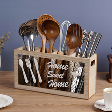 欧式木质刀叉收纳盒厨房餐具置物整理西餐刀叉勺子筷子储物盒现货