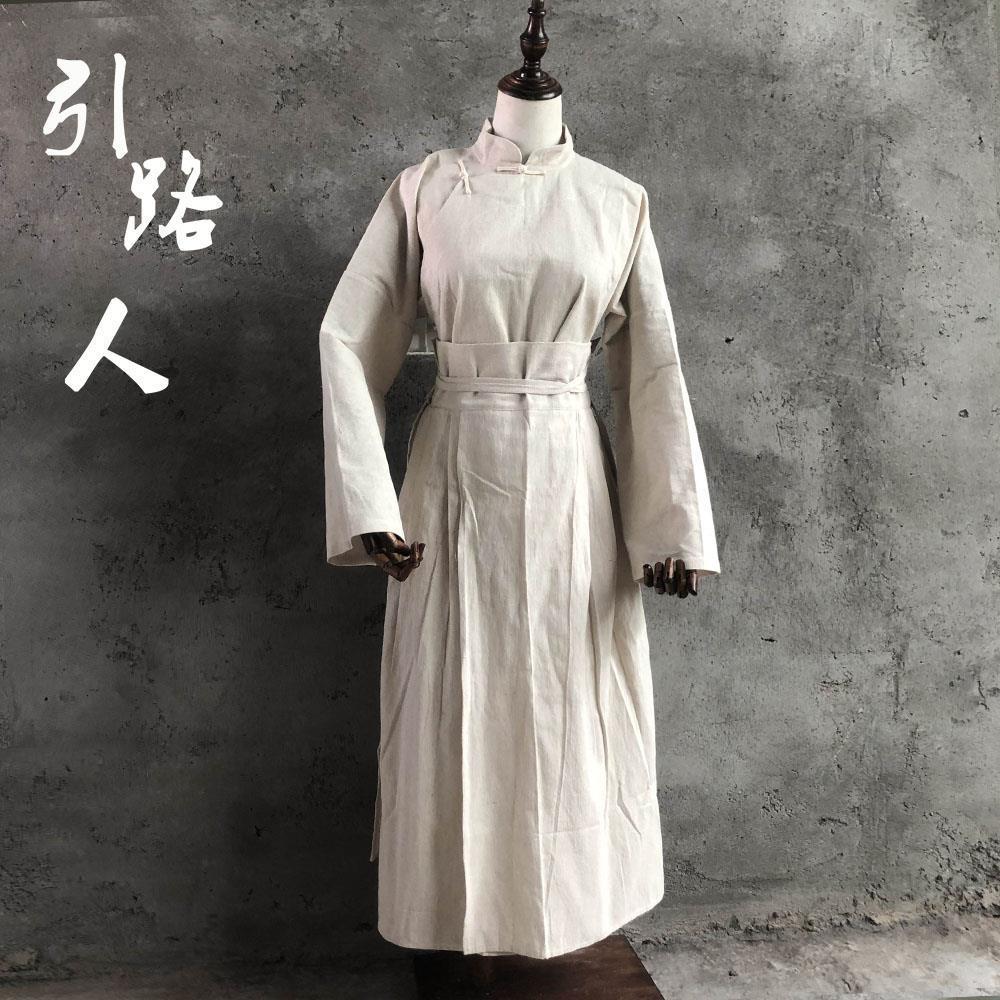 引路人亚麻大襟女孝衣套装白事丧衣葬礼服女上衣裙子套装丧服