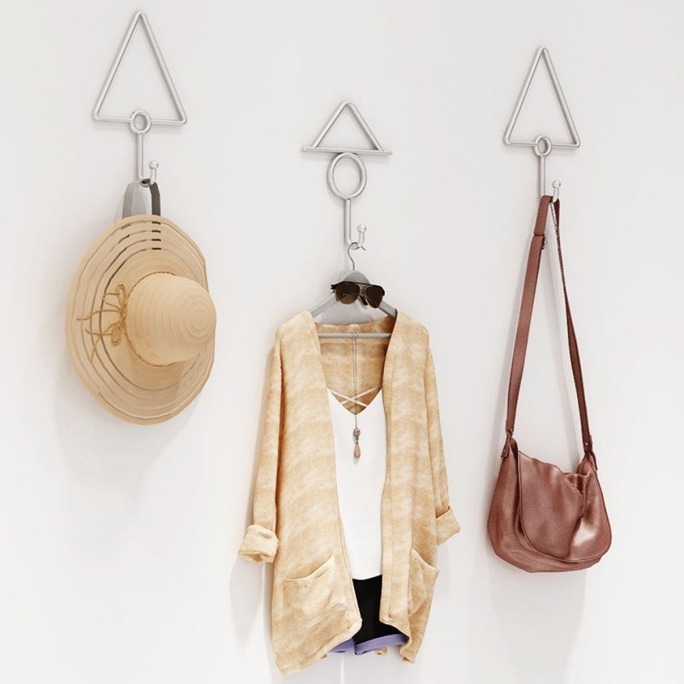 服装店衣服架墙上挂衣钩上墙点挂单钩正挂衣架墙壁挂架金色展示架