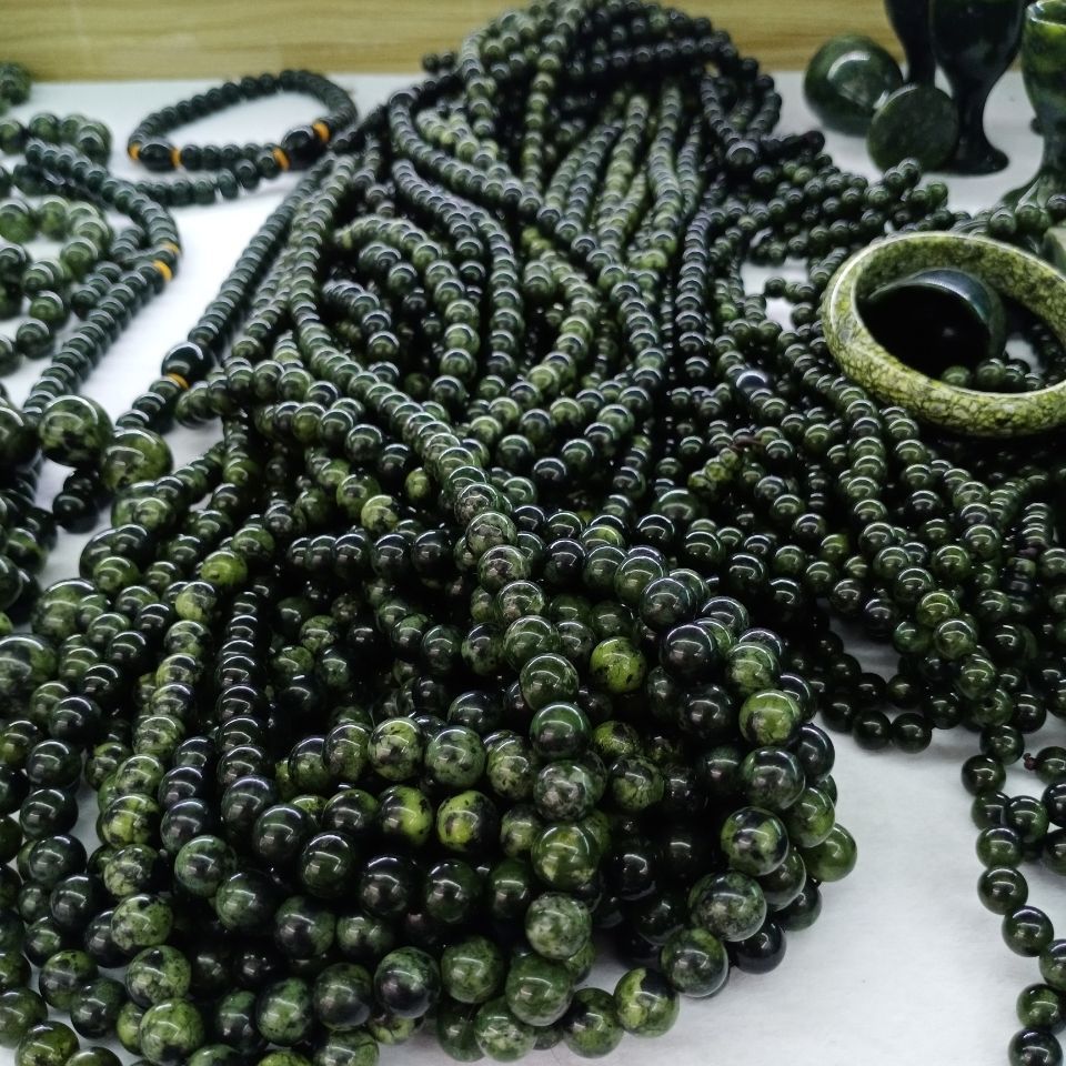 王石墨玉手串男天然药王石手串女士108药王石磁性佛珠手串手饰diy