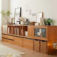 实木自由组合格子书柜家用落地矮书柜靠墙电视柜餐边柜收纳储物柜