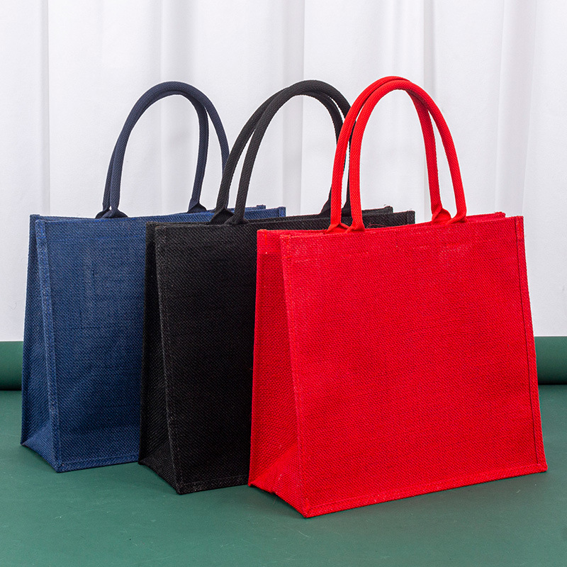 Customized Multi-Color Linen Handbag Shopping Bag Customized Sack Bright Red Sack Festive Hand Gift Sack