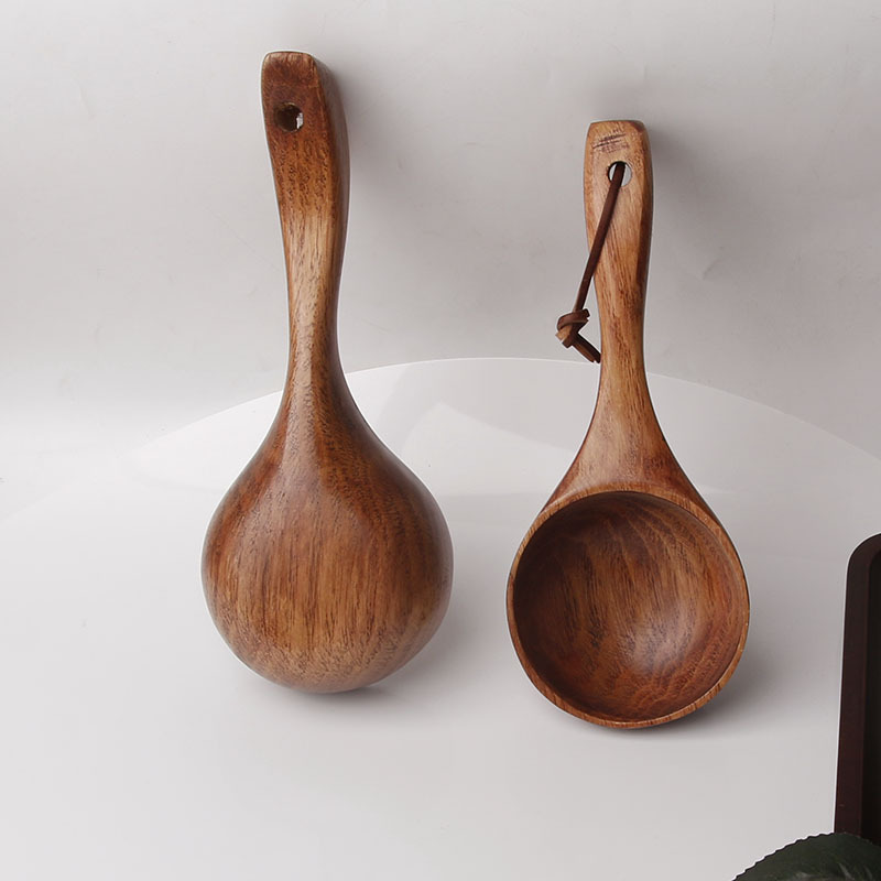 厂家直销日式木质水瓢厨房米瓢实木大汤勺子沐浴舀水打水器木水瓢
