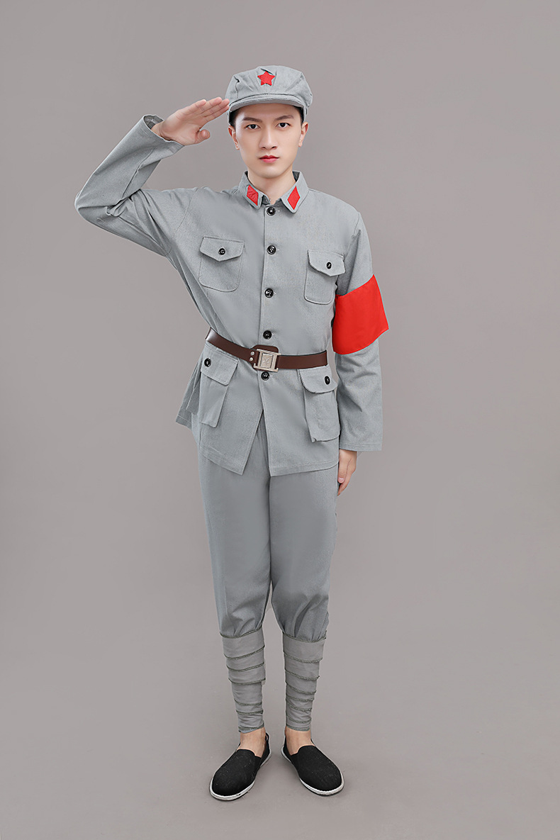 八路军衣服现货红军志愿军演出服棉麻老式红卫兵服抗战服装直供