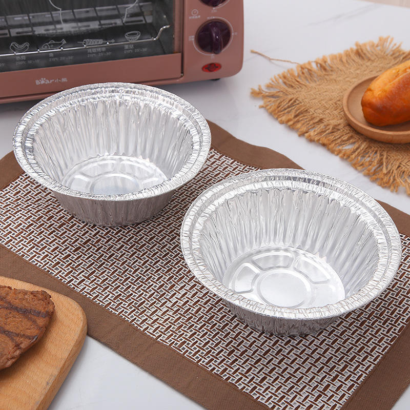 一次性锡纸碗烧烤花甲粉铝箔碗圆形煲仔饭外卖打包盒子厂家批发