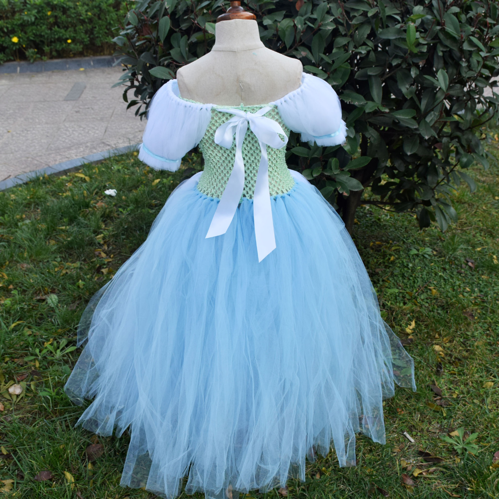 跨境cinderalla女童连衣裙 角色扮演仙蒂公主蓬蓬裙 一件代发货源