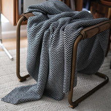 人字纹沙发盖毯休闲毛毯简约北欧风工厂现货跨境一件代发亚马逊新