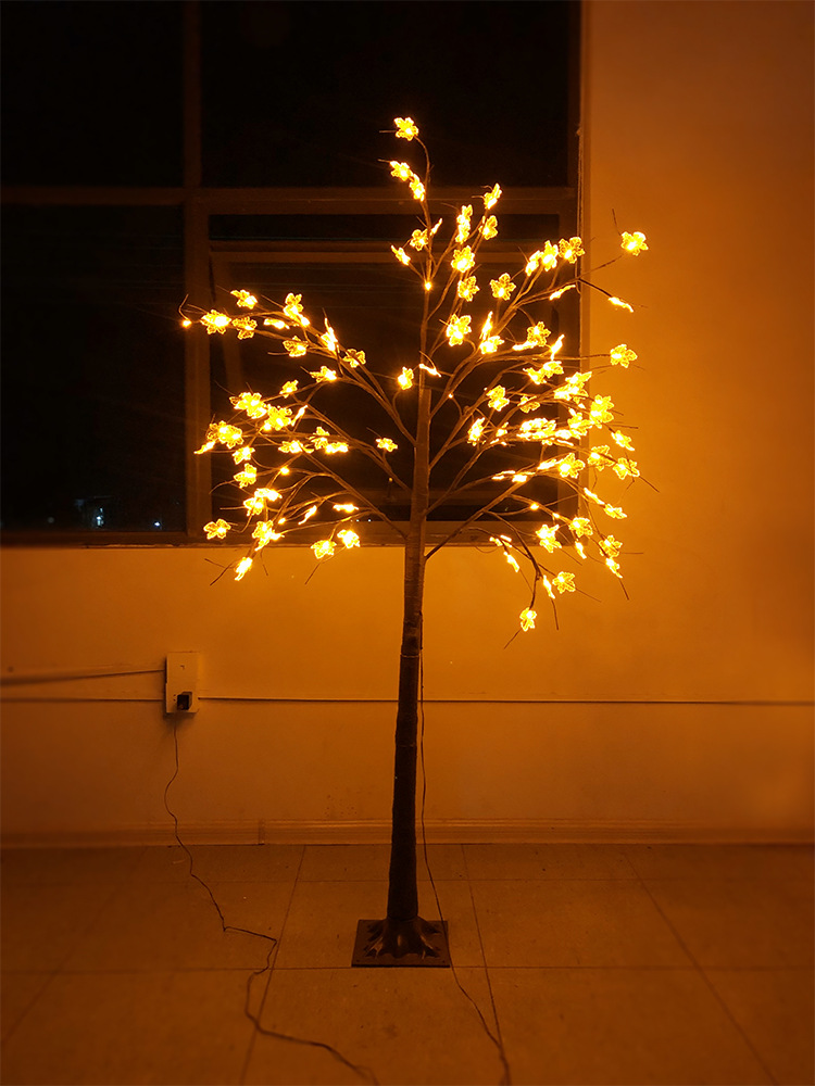led发光树灯枫叶花灯仿真庭院景观树灯圣诞节日假树婚庆展会装饰